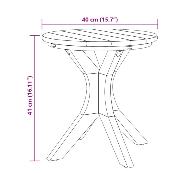 vidaXL Záhradný bočný stôl Ø40x41 cm z pevného dreva teak – Obrázok 8