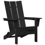 vidaXL Folding Adirondack Chair Čierna 74,5x80,5x90 cm HDPE – Obrázok 2