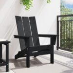 vidaXL Folding Adirondack Chair Čierna 74,5x80,5x90 cm HDPE – Obrázok 3