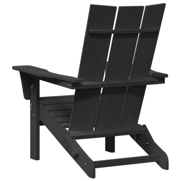 vidaXL Folding Adirondack Chair Čierna 74,5x80,5x90 cm HDPE – Obrázok 6