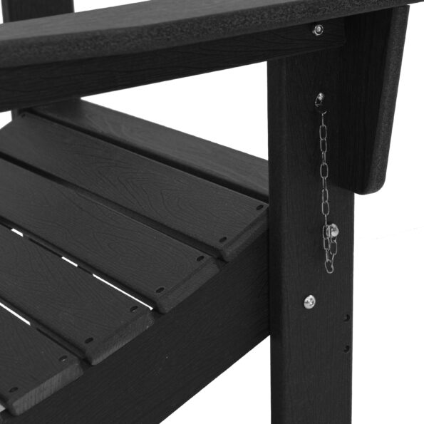 vidaXL Folding Adirondack Chair Čierna 74,5x80,5x90 cm HDPE – Obrázok 7