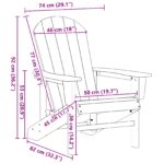 vidaXL Adirondack stolička Biela 82 x 74 x 92 cm HDPE – Obrázok 9