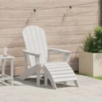 vidaXL Adirondack stolička Biela 82 x 74 x 92 cm HDPE