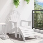 vidaXL Adirondack stolička Biela 82 x 74 x 92 cm HDPE – Obrázok 3