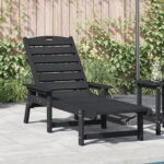 vidaXL slnečné ležadlo čierne 53x162x98,5 cm HDPE