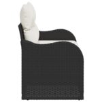 vidaXL 2-miestna záhradná pohovka s vankúšmi čierna poly ratan – Obrázok 5