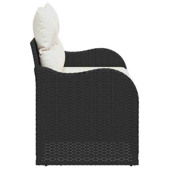 vidaXL 2-miestna záhradná pohovka s vankúšmi čierna poly ratan – Obrázok 5
