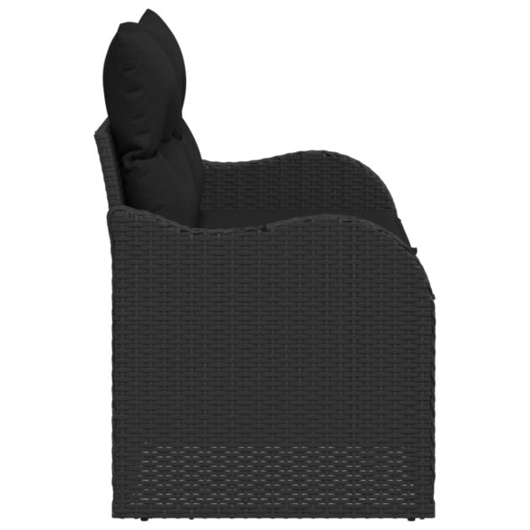 vidaXL 2-miestna záhradná pohovka s vankúšmi čierny polyratan – Obrázok 5
