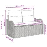 vidaXL 2-miestna záhradná pohovka s vankúšmi čierny polyratan – Obrázok 7