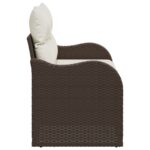 vidaXL 2-sedačková záhradná pohovka so skladovaním a vankúšmi hnedá poly ratan – Obrázok 5