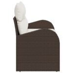 vidaXL dvojmiestna záhradná pohovka s vankúšmi hnedý poly ratan – Obrázok 4