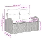 vidaXL Dvojmiestna záhradná pohovka s úložným priestorom a vankúšmi Hnedý poly ratan – Obrázok 8