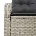 vidaXL Dvojmiestna záhradná pohovka s úložným priestorom a vankúšmi svetlosivá poly ratan – Obrázok 8