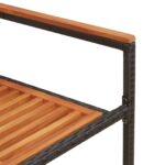 vidaXL Stohovacie záhradné stoličky s vankúšmi 2 ks Čierna poly ratan – Obrázok 9