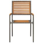 vidaXL Záhradné stoličky s vankúšmi 2 ks, šedé z poly ratanu – Obrázok 5