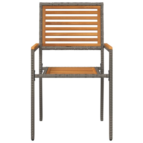 vidaXL Záhradné stoličky s vankúšmi 2 ks, šedé z poly ratanu – Obrázok 5