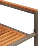 vidaXL Záhradné stoličky s vankúšmi 2 ks, šedé z poly ratanu – Obrázok 9