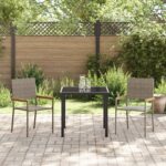 vidaXL Stohovateľné záhradné kreslá s vankúšmi 2 ks, šedé, poly ratan – Obrázok 3