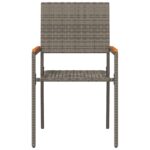 vidaXL Stohovateľné záhradné kreslá s vankúšmi 2 ks, šedé, poly ratan – Obrázok 5