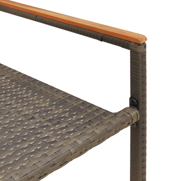 vidaXL Stohovateľné záhradné kreslá s vankúšmi 2 ks, šedé, poly ratan – Obrázok 9