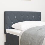 vidaXL Čelo postele s krištáľovými gombíkmi, tmavosivé, 80 cm, zamatové