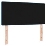 vidaXL Čelo postele s kryštáľovými gombíkmi, zamatové, tmavomodré, 90 cm – Obrázok 6