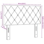 vidaXL Čelo postele s kryštáľovými gombíkmi, zamatové, tmavomodré, 90 cm – Obrázok 8