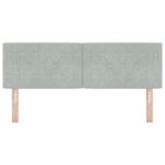 vidaXL Čelo postele s krystalovými gombíkmi, svetlosivé, 160 cm, zamatové – Obrázok 4