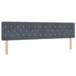 vidaXL Čelo postele s krystalovými gombíkmi, zamatové, tmavošedé, 200 cm – Obrázok 2