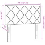 vidaXL Čelo postele dizajn diamantových blokov čierne 80 cm látka – Obrázok 7