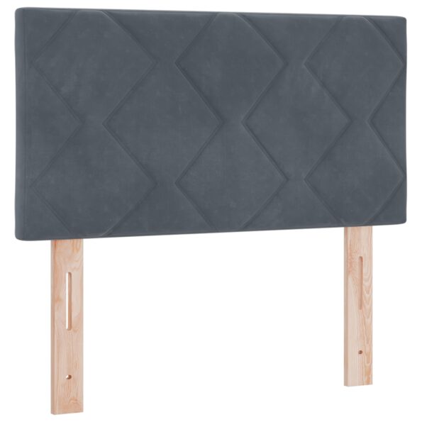 vidaXL Čelo postele Dizajn Diamantové bloky Tmavosivé 80 cm Velúr – Obrázok 2