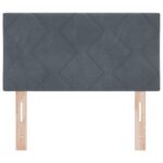 vidaXL Čelo postele Dizajn Diamantové bloky Tmavosivé 80 cm Velúr – Obrázok 5