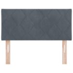 vidaXL Čelo postele Dizajn diamantových blokov Tmavošedé 90 cm Velvet – Obrázok 5