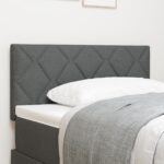 vidaXL Čelo postele s designom diamantových blokov tmavošedé 100 cm textil