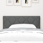 vidaXL Čelo postele s designom diamantových blokov tmavošedé 100 cm textil – Obrázok 3