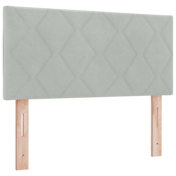 vidaXL Čelo postele s dizajnom diamantových blokov svetlosivá 100 cm z velvetu – Obrázok 2