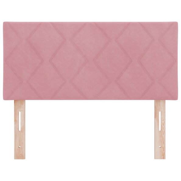vidaXL Hlava postele s dizajnom diamantových blokov Ružová 100 cm Zamat – Obrázok 5