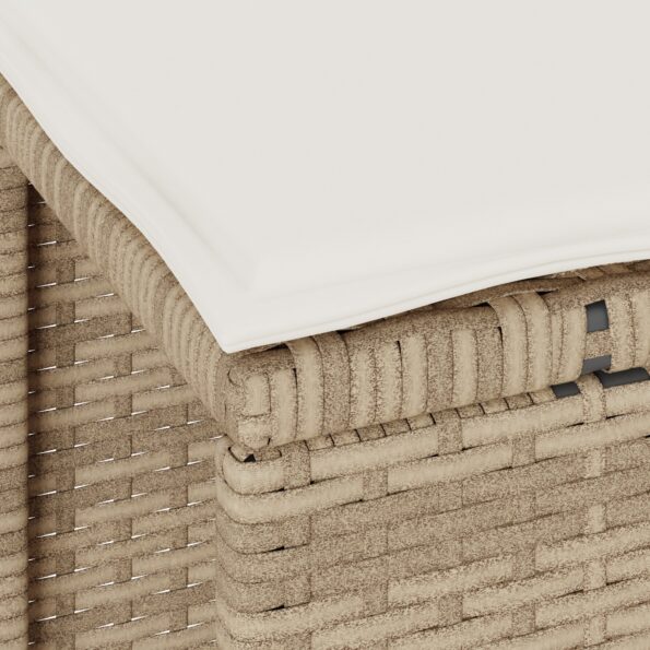 vidaXL 3-dielny záhradný jedálenský set s vankúšmi béžový polyratan akácia – Obrázok 10