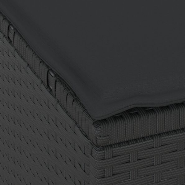 vidaXL 3-dielna záhradná jedálenská súprava s vankúšmi čierny poly ratan akácia – Obrázok 10