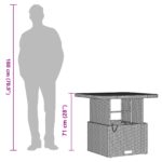 vidaXL 3-dielny záhradný jedálenský set s vankúšmi béžový poly ratan akácia – Obrázok 13