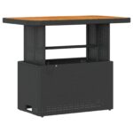 vidaXL 3-dielna záhradná jedálenská súprava s vankúšmi čierna poly ratan akácia – Obrázok 5