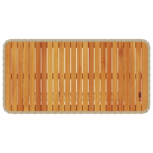 vidaXL 4-dielny záhradný jedálenský set s vankúšmi Béžový poly ratan akácia – Obrázok 9