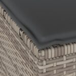 vidaXL 4-dielna záhradná jedálenská súprava s vankúšmi šedá poly ratan akácia – Obrázok 10