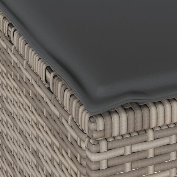vidaXL 4-dielna záhradná jedálenská súprava s vankúšmi šedá poly ratan akácia – Obrázok 10