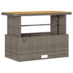 vidaXL 4-dielna záhradná jedálenská súprava s vankúšmi šedá poly ratan akácia – Obrázok 5