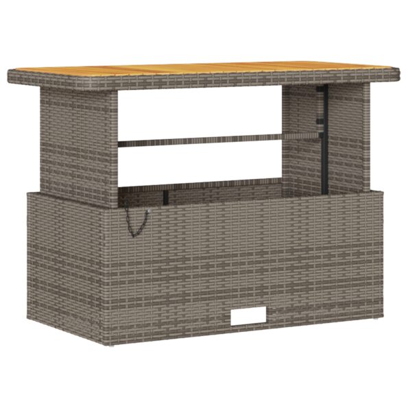 vidaXL 4-dielna záhradná jedálenská súprava s vankúšmi šedá poly ratan akácia – Obrázok 5