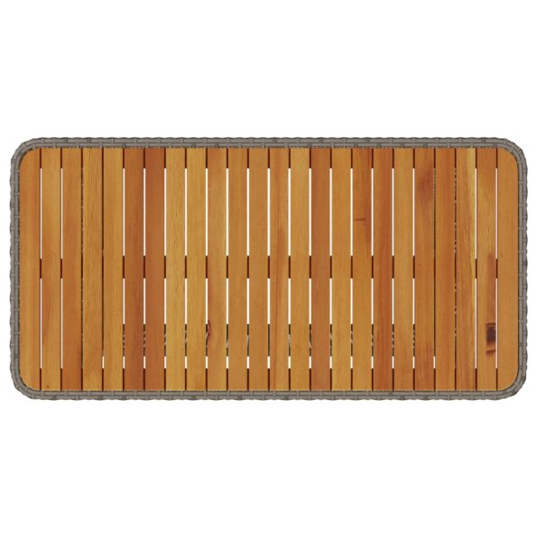 vidaXL 4-dielna záhradná jedálenská súprava s vankúšmi šedá poly ratan akácia – Obrázok 9