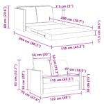 vidaXL Pohovka Svetlozelená Tkanina, Drevo Dvojmiestna Pohovka – Obrázok 12