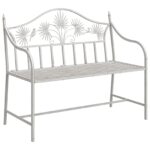 vidaXL Lavička Biela Kov 104 x 52.5 x 89 cm Odolná na Dlhé Roka – Obrázok 2