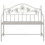 vidaXL Lavička Biela Kov 104 x 52.5 x 89 cm Odolná na Dlhé Roka – Obrázok 4
